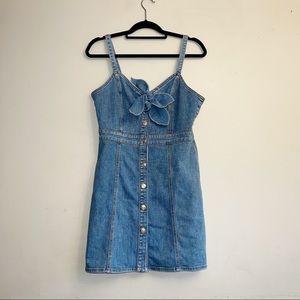 7 for All Mankind | Double Tie Jean Dress Bright Blue Jay Size Large